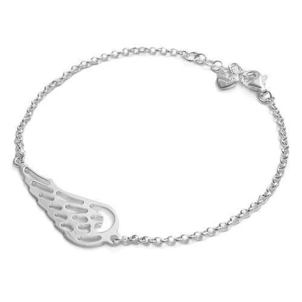 Beautiful Adjustable 8" Sterling Silver Angel's Wing Bracelet.